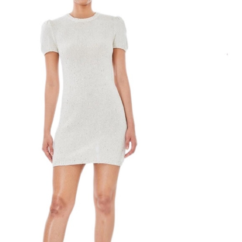 GENERATION LOVE VIOLA SEQUIN‎ LIGHT BEIGE SWEATER DRESS